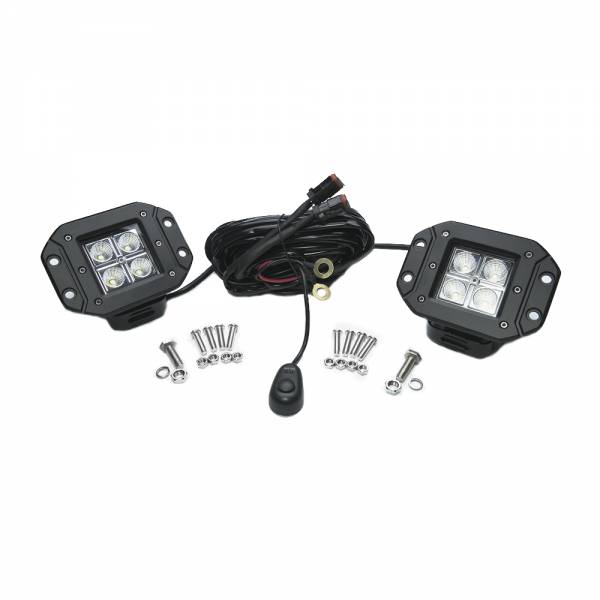 Chome Series 3-Inch Cube Flush Mount Cree Led Lights - Pair - Click Image to Close